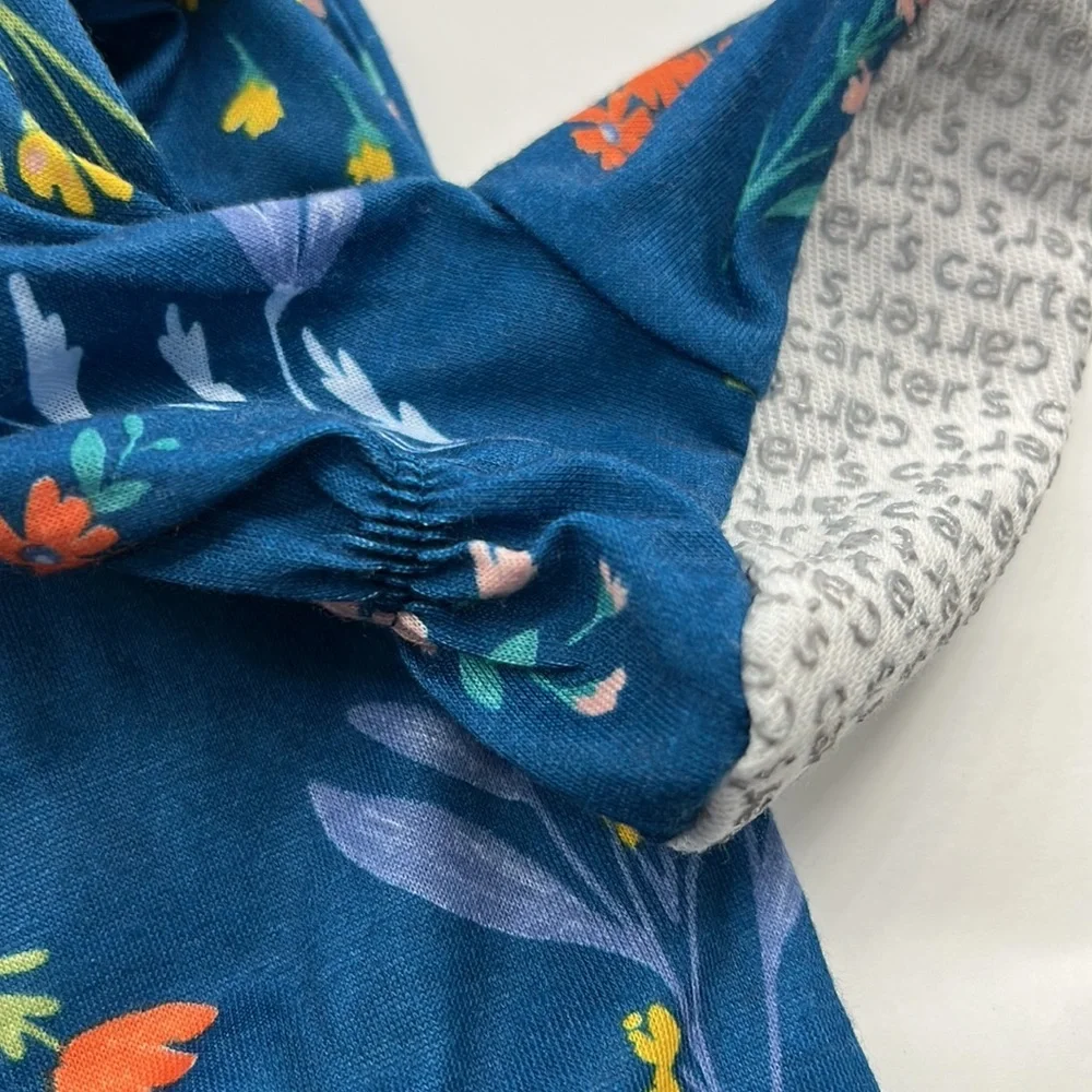Carter’s Zippered Blue & Floral Onesie, Size 2T